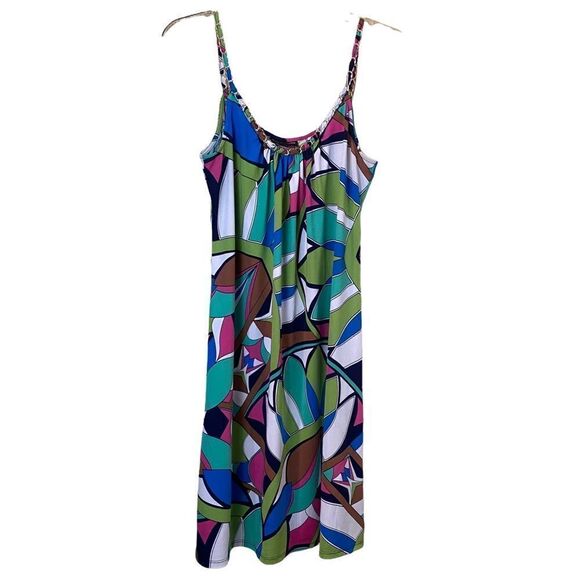 Sam And Jess Retro 70’s Chain Link Sleeveless Dress Size Medium - Picture 1 of 7